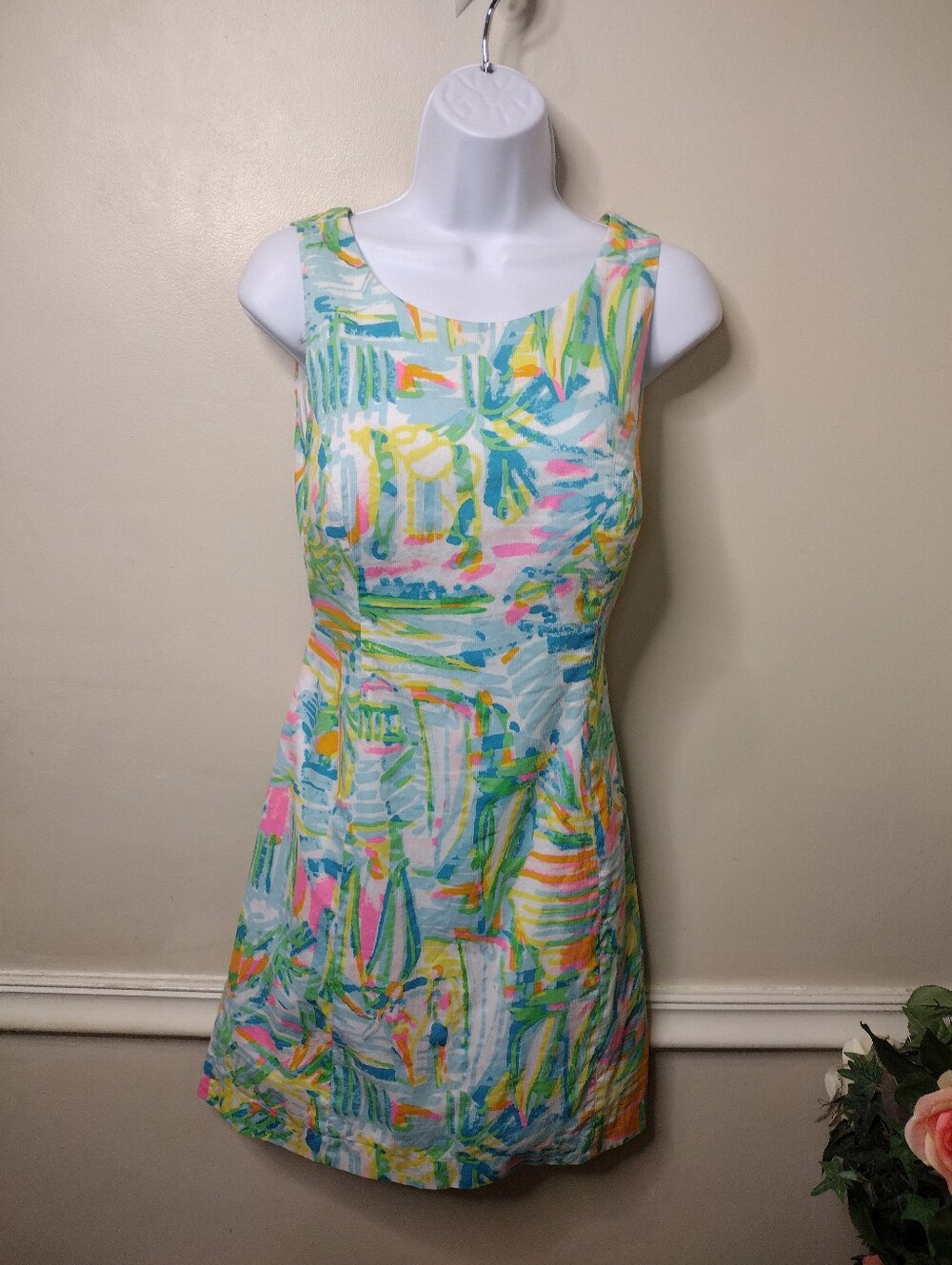 Lilly Pulitzer Sea Salt & Sun Courtney Tie Back Shift Dress Style #25570 - Picture 2 of 8
